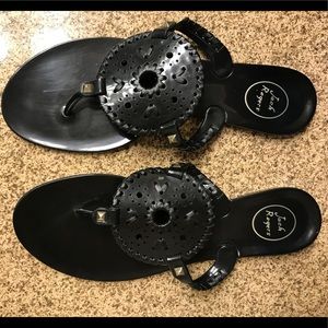 Jack Rogers Black Georgica Jelly Sandals 10